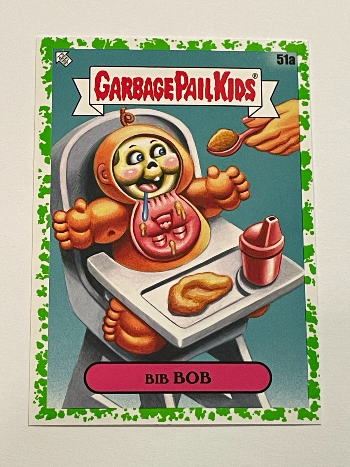 2021 Topps Garbage Pail Kids Food Fight Green #51a Bib Bob front