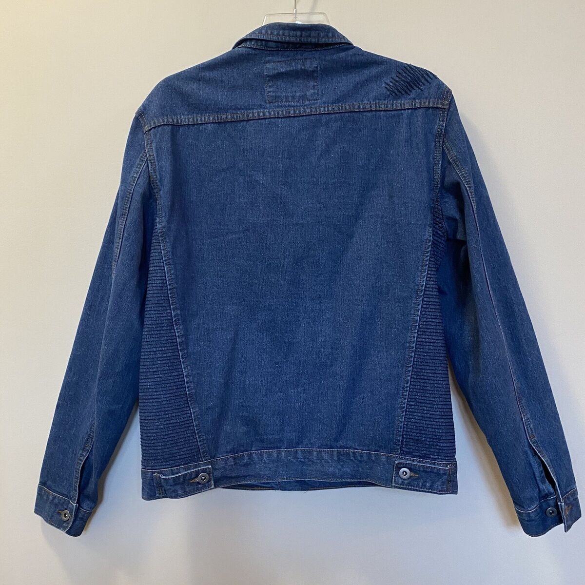 Triot Los Angeles Mens Denim Washed Blue Jean Jacket With Triot Los Angeles Mens Denim Washed Blue Jean Jacket With