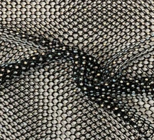 Crystal rhinestones On Black stretch mesh fabric 48” width sold by the yard