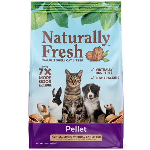 Walnut-Based Pellet Non-Clumping Cat Litter, Dust-free, Biodegradable,26 Lb. Bag