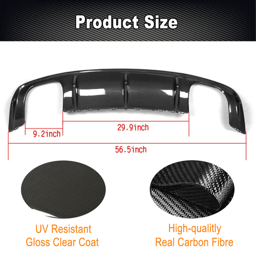 Carbon Heckdiffusor Heckansatz Diffusor Ansatz Passt für Audi A3 8V S3 2013-2016 - Picture 6 of 10