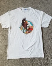 Y2K Native American Design Bald Eagle T-Shirt Adult Size Medium White