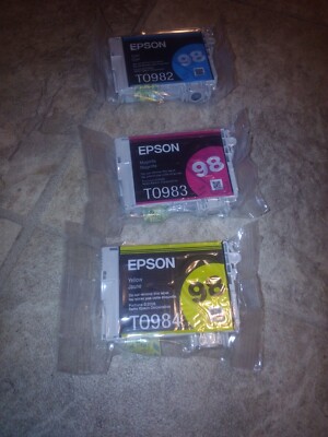 EPSON 98 High Capacity Color Ink 3 Cartridges OEM T0982 983 984 new