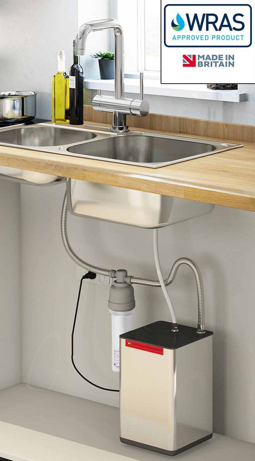 Instant Hot Boiling Water Kitchen Tap 3 in 1 Cold Hot Water Ceramic