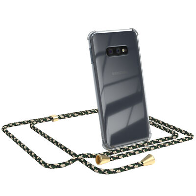 Für Samsung Galaxy S10e Hülle mit Kette Band Handy Case zum Umhängen Navy Grün