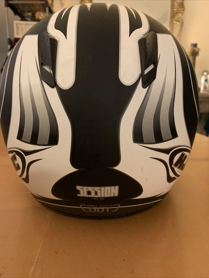 Шлем мотоциклетный HJC CL-15 Session черный серый белый одобрен XS Snell DOT - Изображение 2 из 4