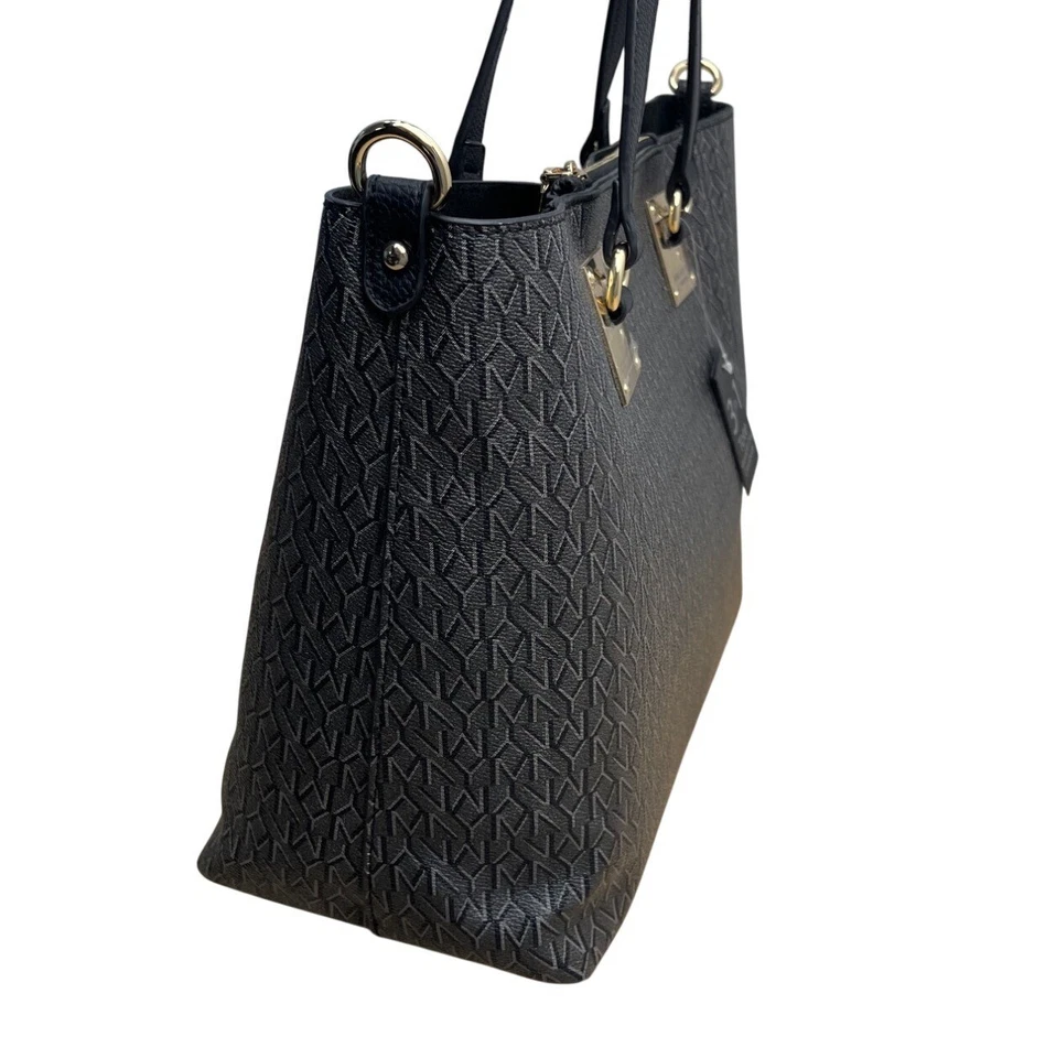 Bolso de Mano Marc New York Para Mujer Negro Monograma Imitación Cuero Acento Dorado 3 en 1 Talla Foto 4 de 4