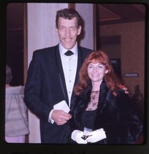 Ted Cassidy Addams Family star Candid 1970s with wife Original 35mm Transparency