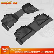 Tpe Floor Mats Liners For 07-13 Silverado Sierra 1500 2500hd 3500hd Crew Cab