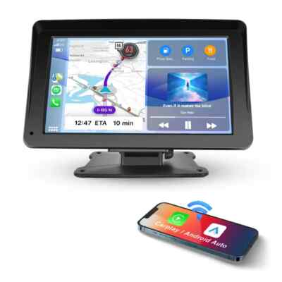 7'' Portable Wireless Apple CarPlay Android Auto Touch Screen Car Radio Stereo BT
