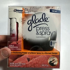 Glade Press & Spray Room Air Freshener Apple Cinnamon 1 Dispenser 1 Refill New