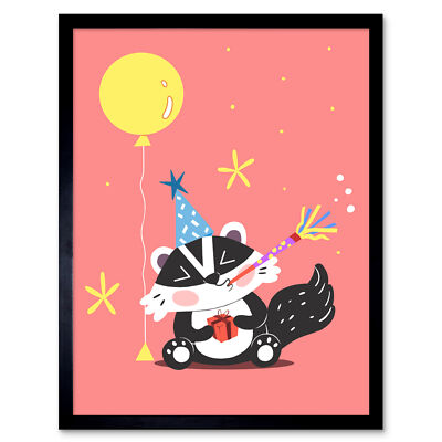 Dachs Party Kunstdruck Gerahmtes Poster Wanddeko 12 x 16 Zoll