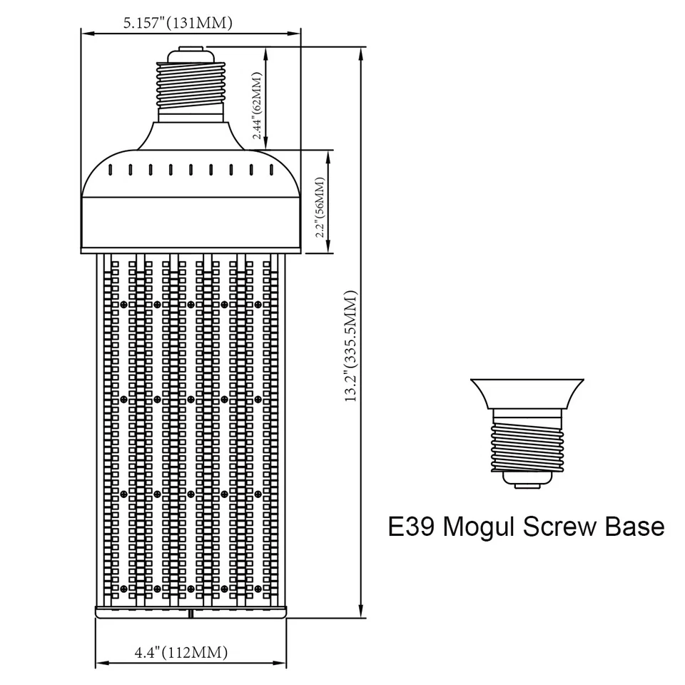 250W LED Corn Cob Bulb E39 Mogul Base Replace 1000W MH Warehouse Lighting 6000K - Image 2 of 4
