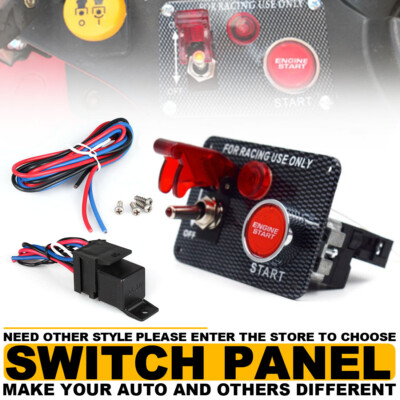 12V Racing Car Engine Start Push Button Toggle Ignition Switch Panel Excellent