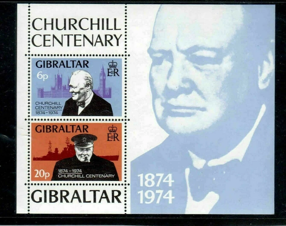 Gibraltar - Hoja Miniatura 1974 "CENTENARIO DE NACIMIENTO DE CHURCHILL" MNH MS Foto 2 de 2