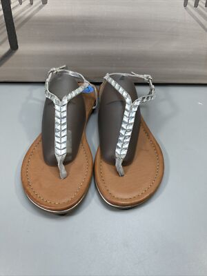 Unisa Womens Silver Rhinestone Sandals Size SKU#6411