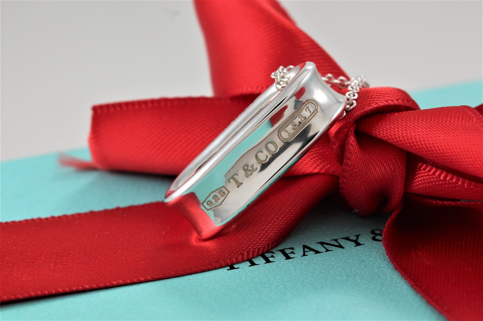 Tiffany & Co. 1837 Sterling Silver Loop Pendant 16" Chain Necklace