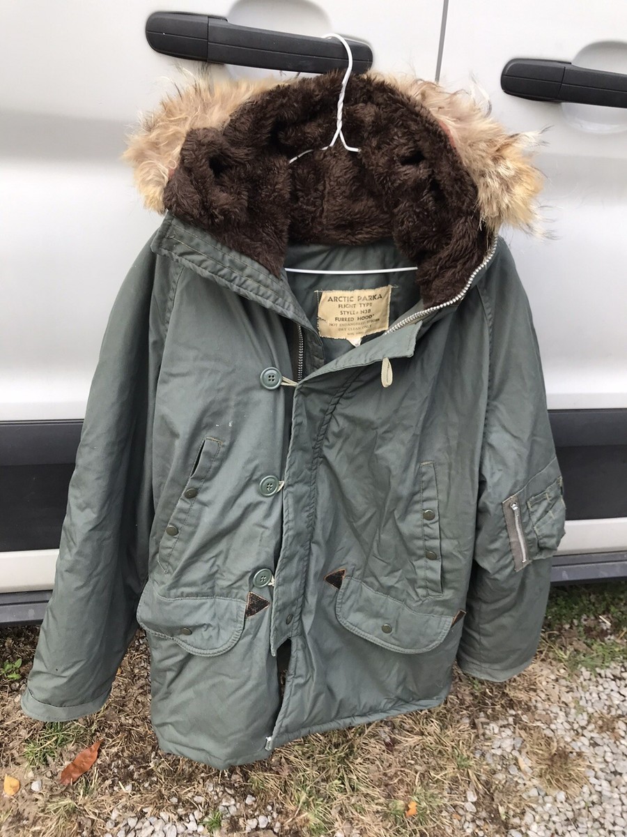 Vintage Flight Type N3B Arctic Parka w/Fur Trim Hood Sz. L arge | eBay