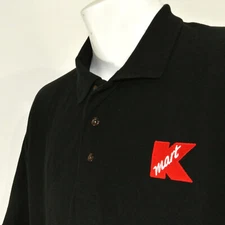K MART Department Store Employee Uniform Vintage Black Polo Shirt Size XL