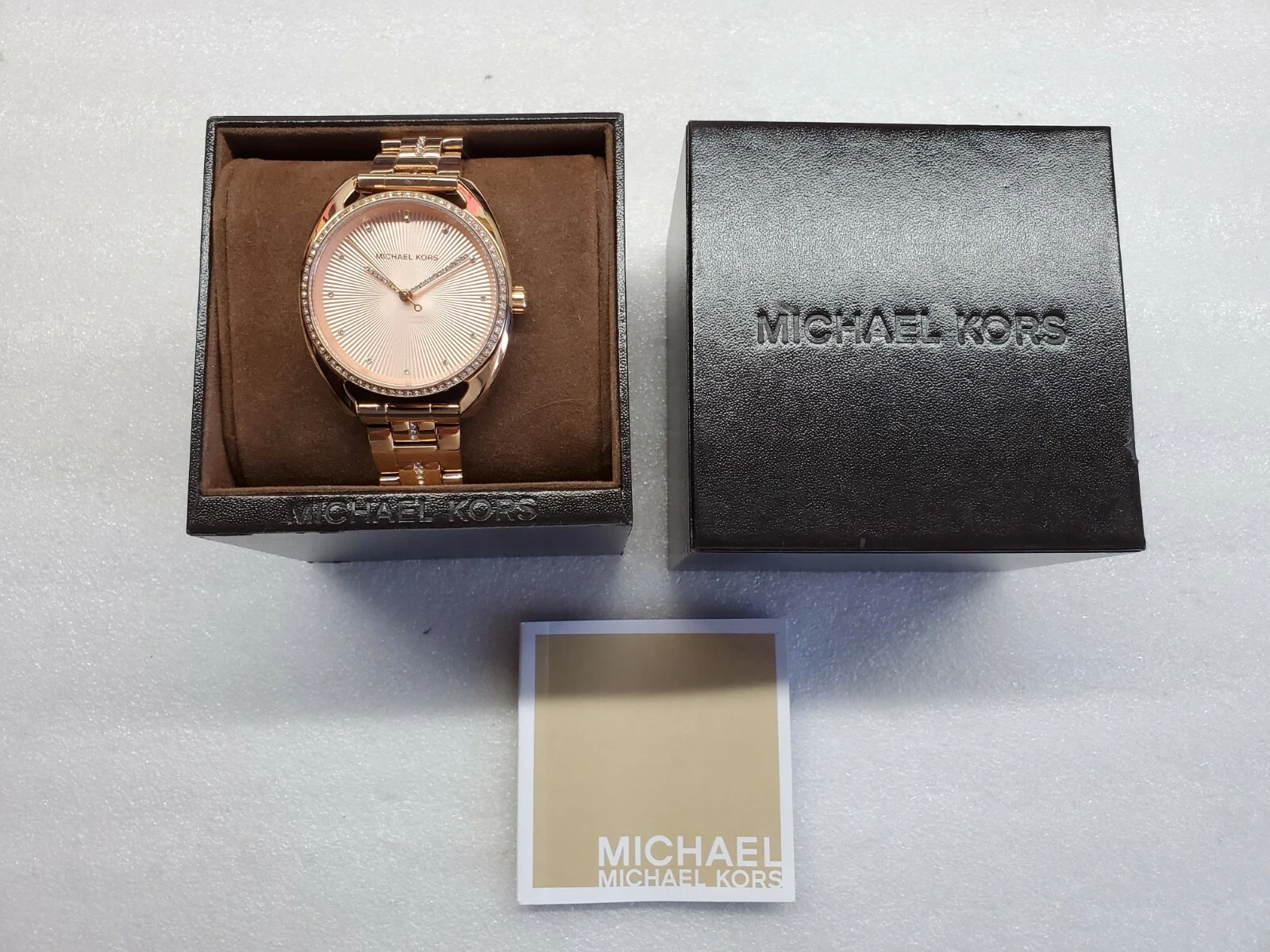 OROLOGIO DA DONNA MICHAEL KORS LIBBY QUADRANTE ROSA CRISTALLI ROSA ST.STEEL MK3677 NUOVO