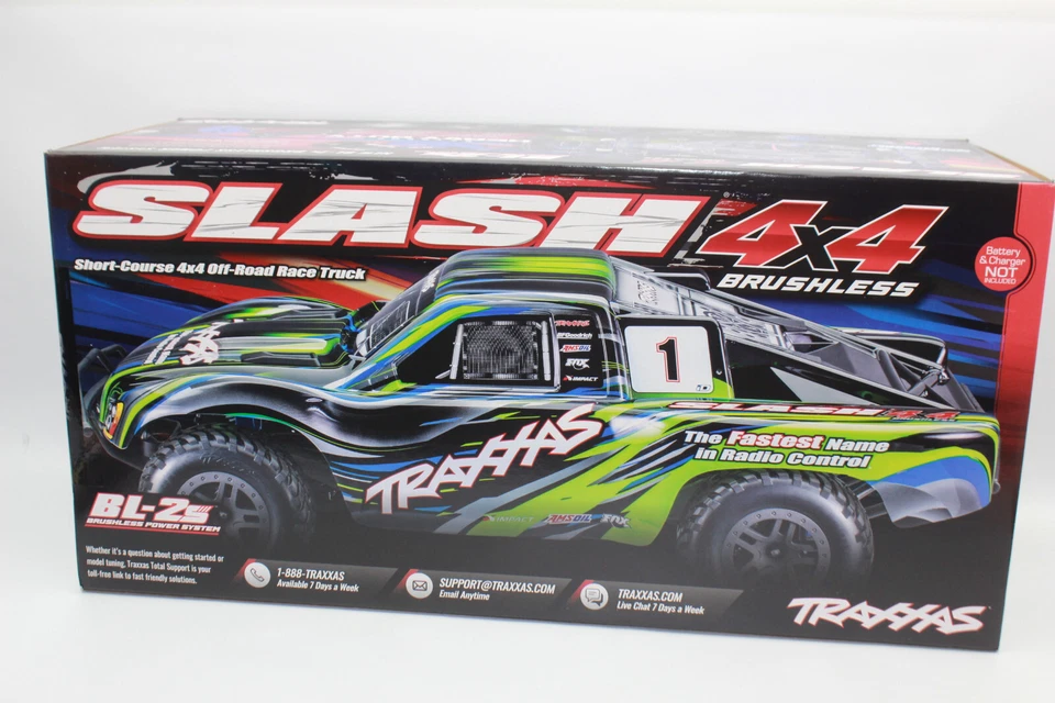 Traxxas 68154-4 grün Slash 4X4 BL-2s Brushless 1:10 Short Course Truck 4WD NEU - Bild 4 von 4