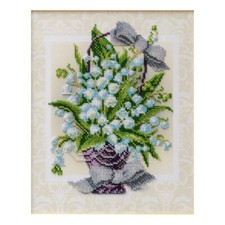 Bead Embroidery Kit DIY Craft Kit stamped Bead Needlepoint Flowers t-1255