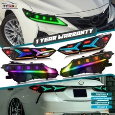 RGB LED Sequential Headlights & Tail light Assembly For 2018-24 Toyota Camry