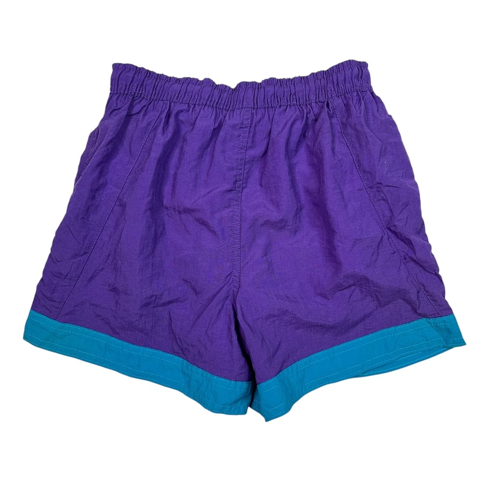 Винтажные плавки доска шорты сетчатая подкладка 90-х Ozzy фиолетовый бирюзовый для мальчиков маленький - Изображение 2 из 4