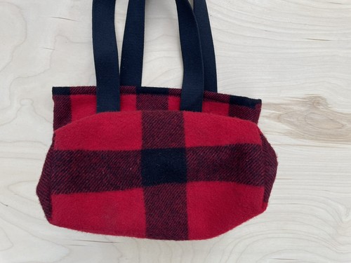 Duluth Pack Wool Tote Bag Small Buffalo Plaid Rare USA Made 16x13 Shopping Hike - Picture 6 of 9