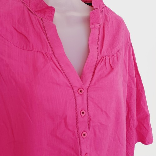 Camicia Fat Face Smock taglia 12 rosa linea lunga cotone top blusa - Foto 9 di 16