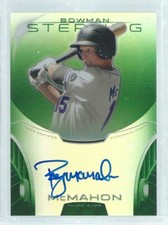 RYAN MCMAHON 2013 BOWMAN STERLING ON CARD AUTO PROSPECT REFRACTOR GREEN #D /125