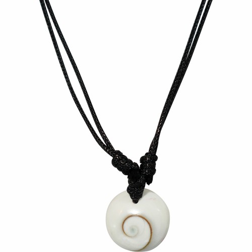 Shiva Eye Shell Pendant Black Cord 