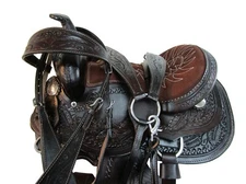 Youth Western Saddle Kids Pleasure Trail Tooled Leather Brown Tack Set 10 12 13