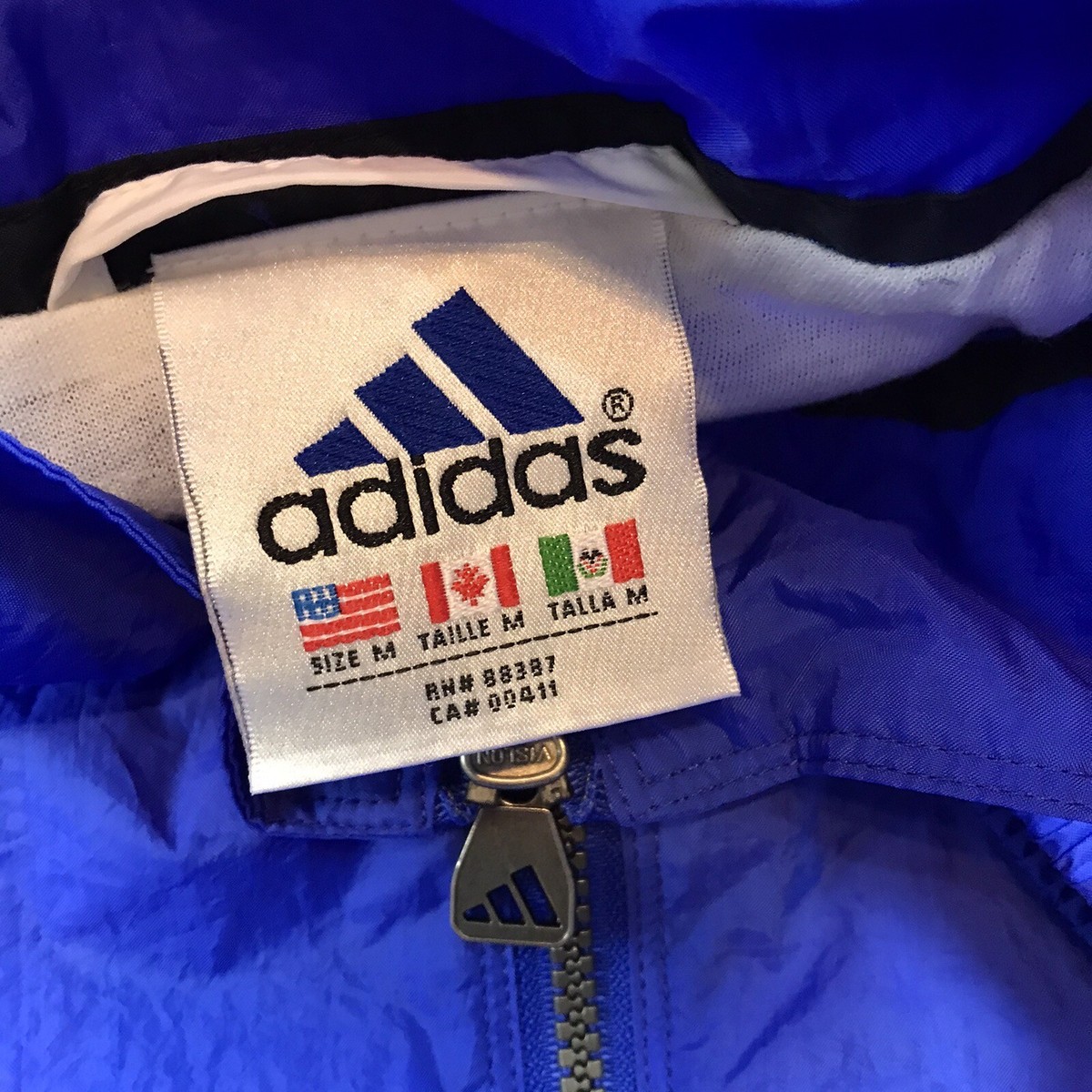 adidas Vintage 90's Style Fashion Blue Iris Full Zip