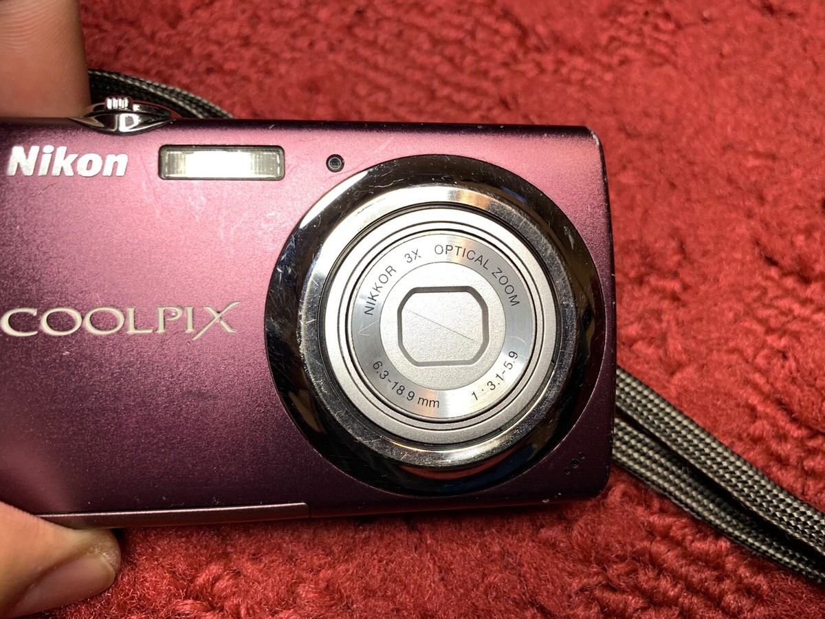 Nikon COOLPIX S220 10.0MP Digital Camera Purple Plum Tested