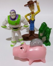 Vintage Lot-4 McDonald  s/Disney Toy Story Happy Meal Toys Woody, Buzz, Rex, Hamm