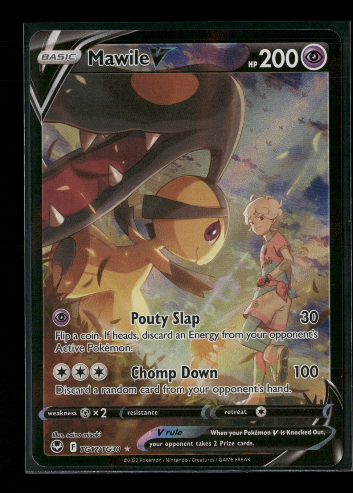 Mawile V TG17/TG30 Silver Tempest FA Holo Pokemon Card NM