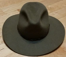 BEAVER HAT CO. MADE IN USA GENUINE BROWN FUR FELT ROCKING BAR HAT - SIZE 6-7/8