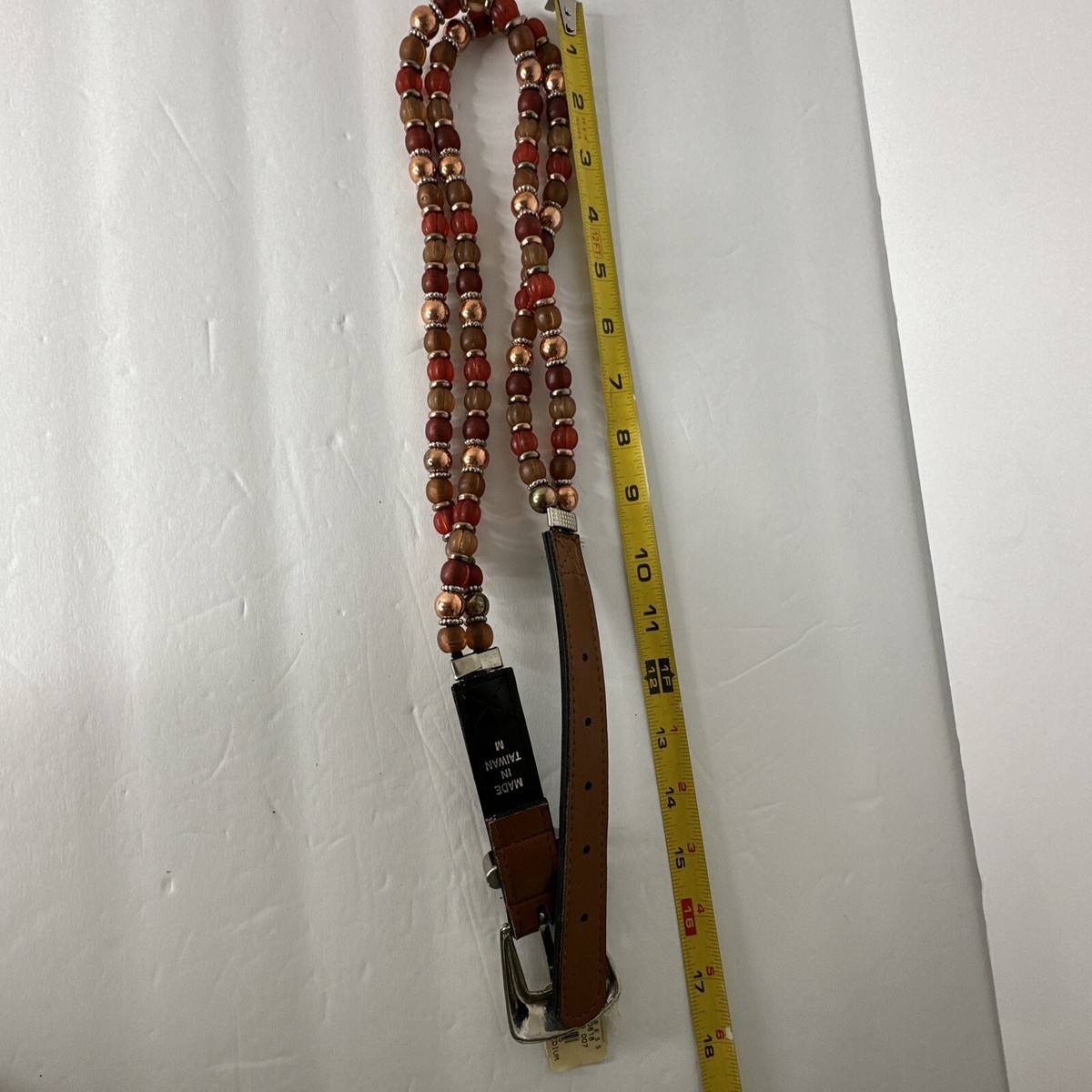 Vtg 90s Compagnie Internationale EXPRESS Beaded Leather Belt L Boho Festival Express Compagnie Internationale Women main image 4