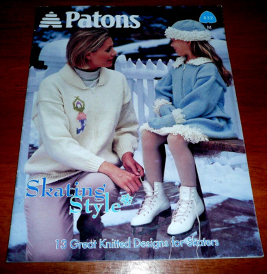 SKATING STYLE Patons Pattern Book 932 with 13 Great Knitted Designs for Skaters