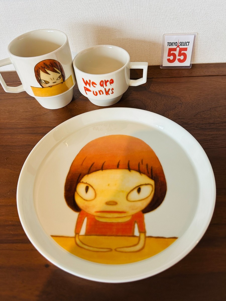 Yoshitomo Nara 1 Plate & 2 Mugs Set Let's Talk About Glory We Are