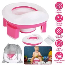 Foldable Potty Training Toilet Seat for Toddlers Travel w/ Bags Indoor Outdoor