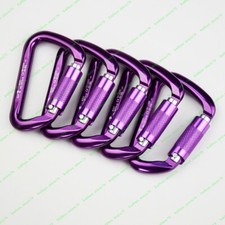 Auto Locking Twist Carabiner Rock Tree Climbing Clips Purple 30KN Lot PACK 5 