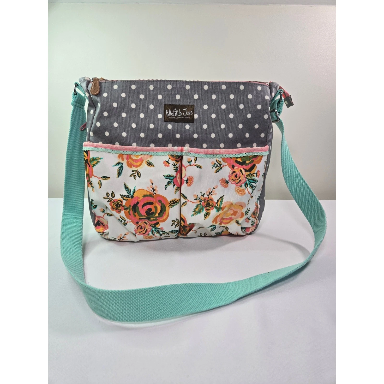 Matilda Jane Floral Polka Dot Diaper Bag