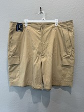 Roundtree Yorke Men's Performance Cargo Shorts Dark Khaki Sz 44 NWT