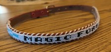 NOS Magic Forest Lake George NY Novelty Beaded Leather Belt Kids Youth Adult 26"