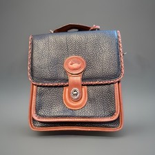 Vintage Dooney  Bourke Pebbled Leather Braided Trim Crossbody Bag USA