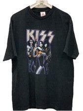 Vintage 2005 KISS Gene Simons Paul Stanley Black/Purple Graphic Band T-Shirt XL
