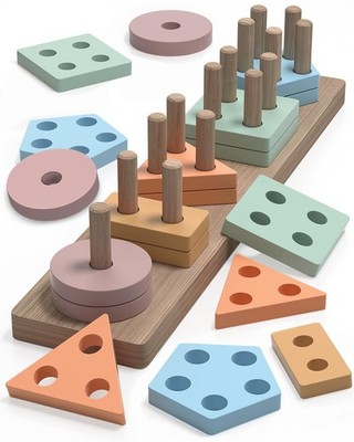 kecristv Montessori Toys for 1 2 Year Old Girl and Boy Medium, Colourful
