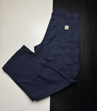 Carhartt Cargo Pants Mens 40x32 Blue Loose Fit Ripstop Workwear 103903-NVY 40x32